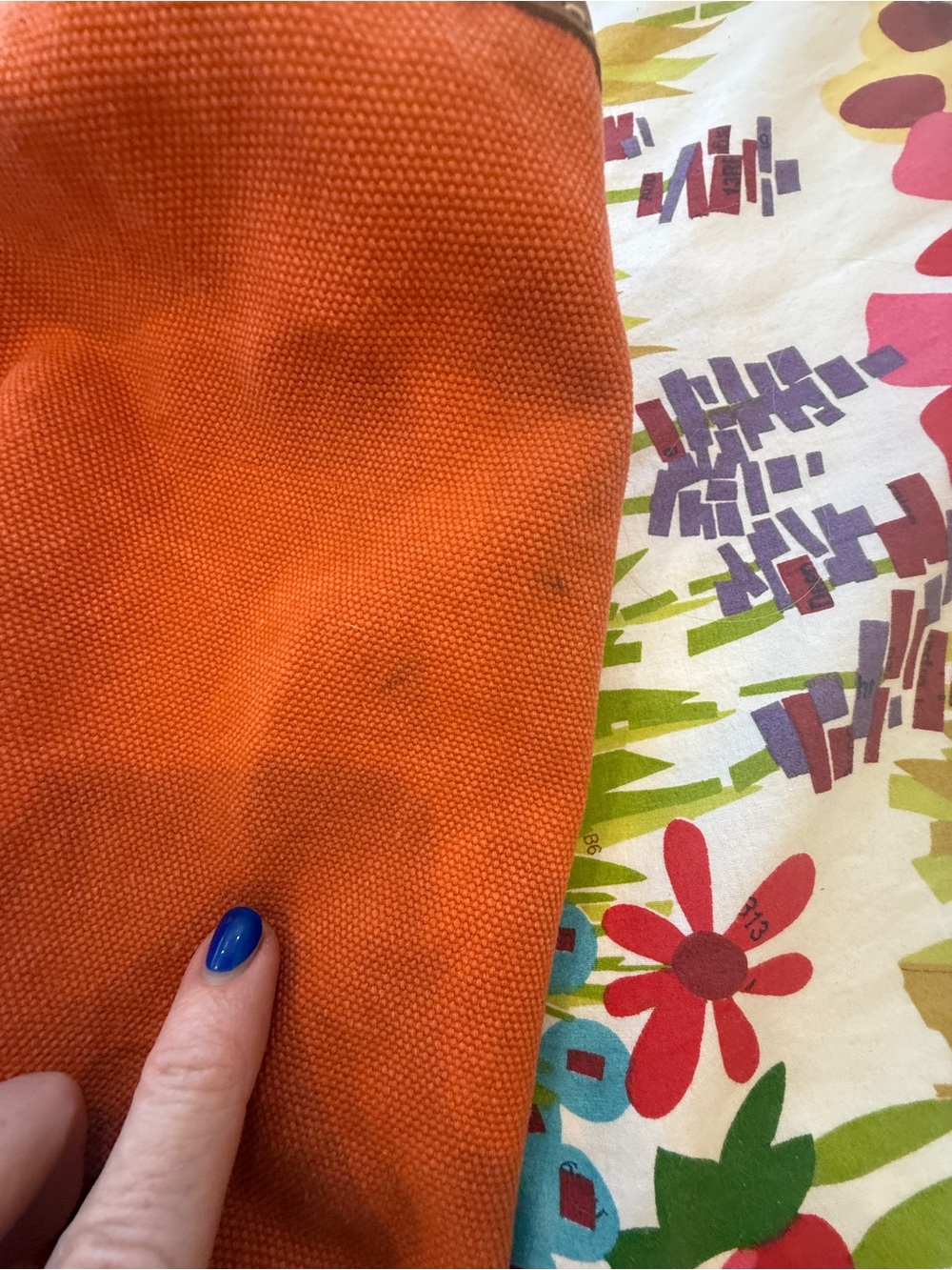 Gorgeous Lucky Brand Oversized Orange Pink Suede Canvas Travel Tote Y2K Rare. π©·π§‘ - Picture 5 of 15